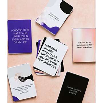 Insparke- 52 Piece Empowering Affirmation Cards for Motivation & Manifestation - Daily Positive Affirmation Set - Practice Self Care Everyday for Stress Relief & Inspiration