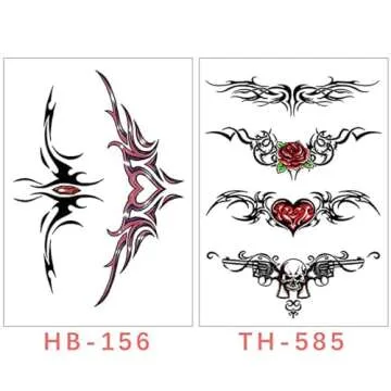 8 Sheets Temporary Belly Tattoos for Fun and Style - Waterproof