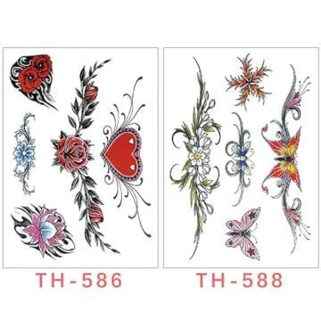 8 Sheets Temporary Belly Tattoos for Fun and Style - Waterproof