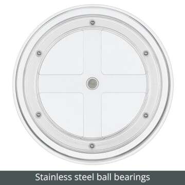 mDesign Lazy Susan Turntable Plastic Spinner for Kitchen/Bathroom, Pantry, Fridge, Cupboards, or Counter Organizing, Fully Rotating Organizer for Food, 9" Round - Lumiere Collection - 2 Pack, Clear