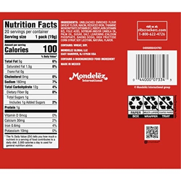 RITZ Original Crackers 20 Snack Packs For Delicious Snacking