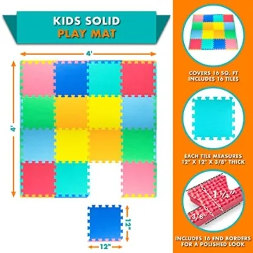 ProSource Foam Puzzle Play Mat for Kids Safe Easy Clean