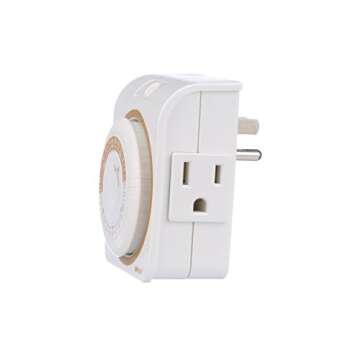 Woods 50001WD Indoor 24-Hour Heavy Duty Plug-In Mechanical Timer; 1 Grounded Outlet