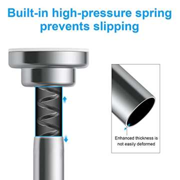 TEECK Adjustable Shower Curtain Rod - Easy Installation, Stainless Steel