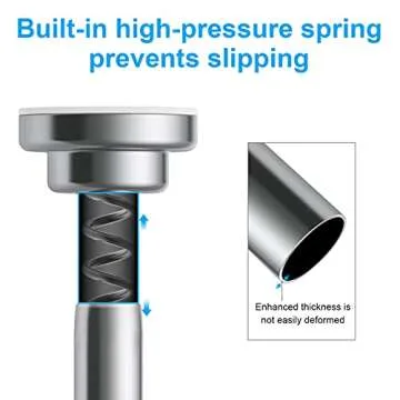 TEECK Adjustable Shower Curtain Rod - Easy Installation, Stainless Steel