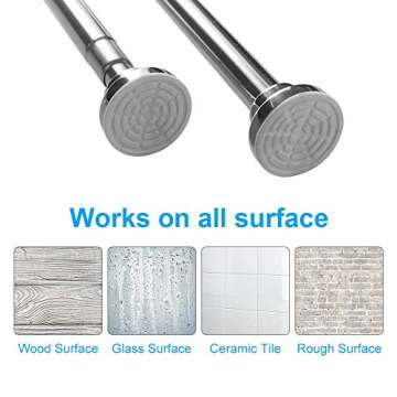 TEECK Adjustable Shower Curtain Rod - Easy Installation, Stainless Steel