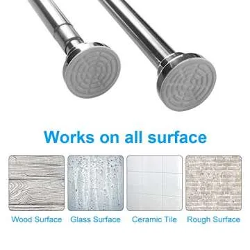 TEECK Adjustable Shower Curtain Rod - Easy Installation, Stainless Steel
