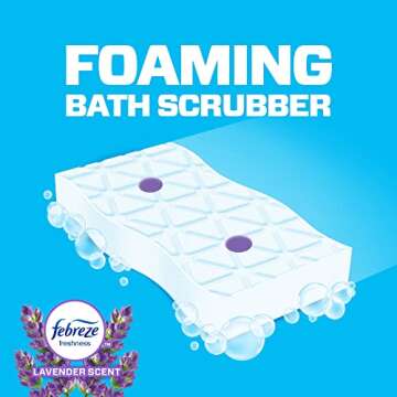 Mr. Clean Magic Eraser Bath with Febreze Lavender Scent, Cleaning Pads with Durafoam, 2 Count