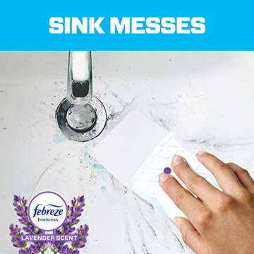 Mr. Clean Magic Eraser Bath with Febreze Lavender Scent, Cleaning Pads with Durafoam, 2 Count