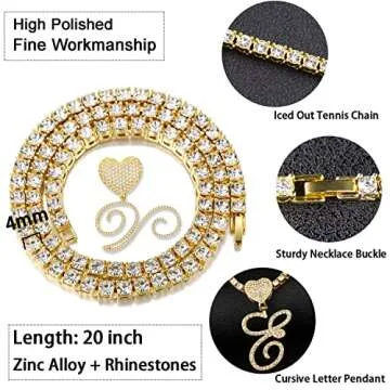 Elegant Nanafast Initial Necklace - Unisex Tennis Chain