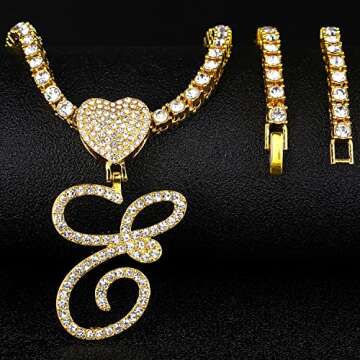 Elegant Nanafast Initial Necklace - Unisex Tennis Chain