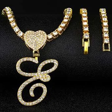 Elegant Nanafast Initial Necklace - Unisex Tennis Chain