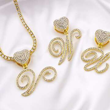 Elegant Nanafast Initial Necklace - Unisex Tennis Chain