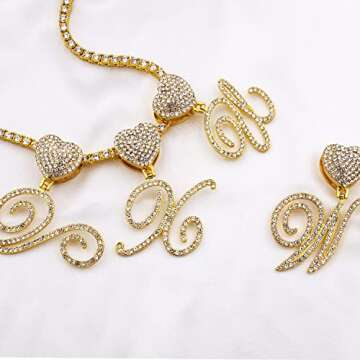 Elegant Nanafast Initial Necklace - Unisex Tennis Chain