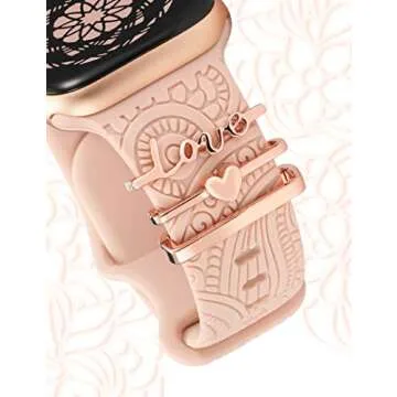 Fashionable Decorative Rings Loops Compatible with Apple Watch Bands for Women