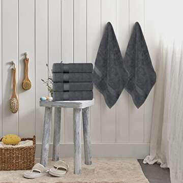 Utopia Towels 6 Pack- Bath Towel Set, 100% Ring Spun Cotton (24 x 48 Inches) Medium Lightweight and Highly Absorbent Quick Drying, Premium Towels for Hotel, Spa and Bathroom (Grey)