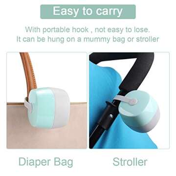 Accmor Pacifier Case, Pacifier Holder, Baby Pacifier Box for Travel, BPA Free, Green, 2 Pack