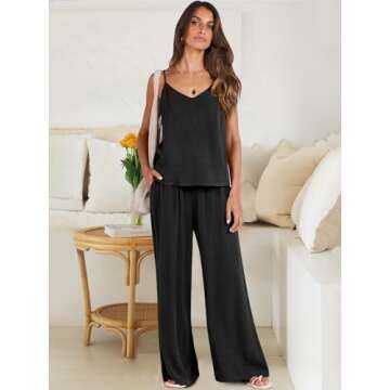 ANRABESS Women's Linen Lounge Set for Summer Style