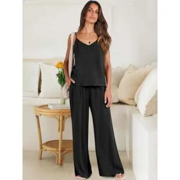 ANRABESS Women's Linen Lounge Set for Summer Style