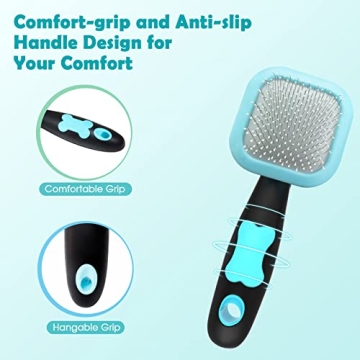 Slicker Brush for Small Dogs and Cats - Gentle Grooming Tool