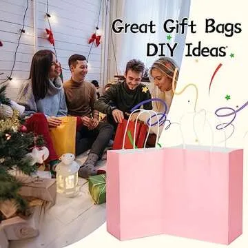 MOZRRO Gift Bags 100 Pack Pink Eco-Friendly Paper Bags