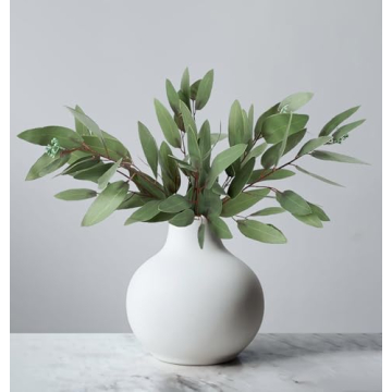 ANNIE&PANDA 3 Pack Faux Artificial Eucalyptus Stems with Faux Seeds 31'' Tall Fake Plants Leaves Olive Tree Branches Faux Greenery Stems for Bridal Wedding Bouquet Vase Table Centerpiece Decor