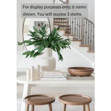 ANNIE&PANDA 3 Pack Faux Artificial Eucalyptus Stems with Faux Seeds 31'' Tall Fake Plants Leaves Olive Tree Branches Faux Greenery Stems for Bridal Wedding Bouquet Vase Table Centerpiece Decor