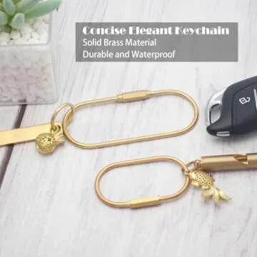 CMVFYL Gold Brass Key Rings, Purse Bag Charms for Handbags, Screw Lock Key Organizer, Carabiner Keyc...