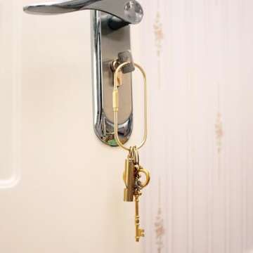 CMVFYL Gold Brass Key Rings, Purse Bag Charms for Handbags, Screw Lock Key Organizer, Carabiner Keychain Clip for Keys