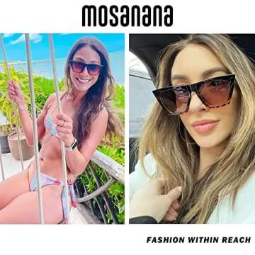 mosanana Cat Eye Sunglasses for Women Trendy Square Cateye Black Tortoise Shell Baddie Retro Cool Vintage Fashion Cute Funky Aesthetic Ladies Small Face Chunky Unique Stylish Petite Indie Sexy Shine