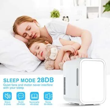 COOSEON Mini fridge 8 liters, beauty makeup skin care fridge, AC/DC portable beauty fridge thermoelectric cooler heater, suitable for skin care, cosmetics, bedroom, office, car, dormitory
