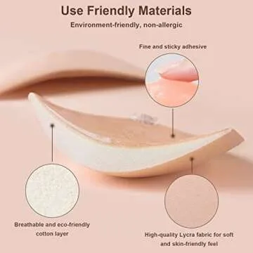 Awant Strapless Sticky Bra (US, Cup Band, B, Beige+Black)