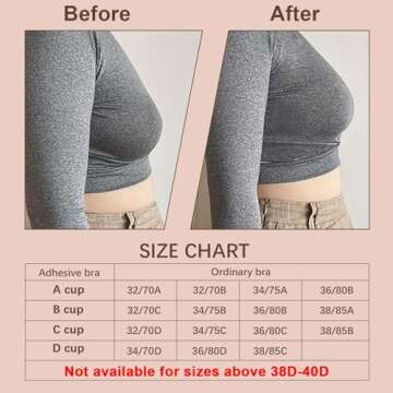 Awant Strapless Sticky Bra (US, Cup Band, B, Beige+Black)