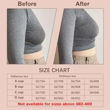 Awant Strapless Sticky Bra (US, Cup Band, B, Beige+Black)