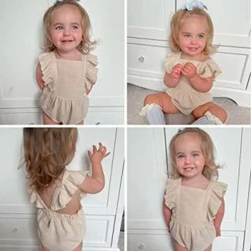 Adorable Baby Girls Handmade Romper for Spring