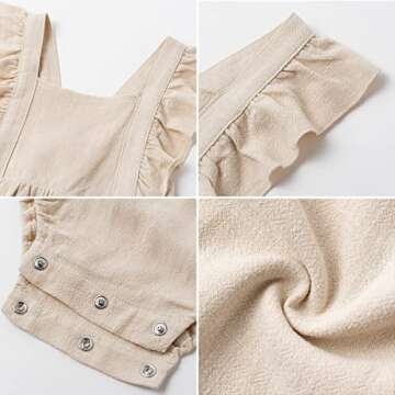 Simplee kids Baby Girls Handmade Solid Color Romper for Spring Newborn Infant Baby Outfit Jumpsuit Bodysuit