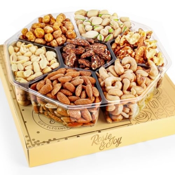 Rosie & Joy Gourmet Mixed Nuts Gift Basket | Christmas Gift Platter Includes 7 Assortments of Delici...