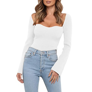 LILLUSORY Trendy Long Sleeve Ribbed Knit Sweater