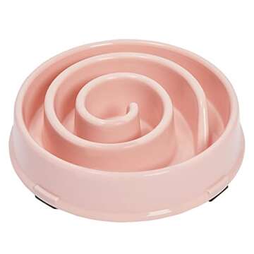 Juvale Interactive Dog Bowl, Spiral Slow Feeder Pet Dish (Pink and Green)