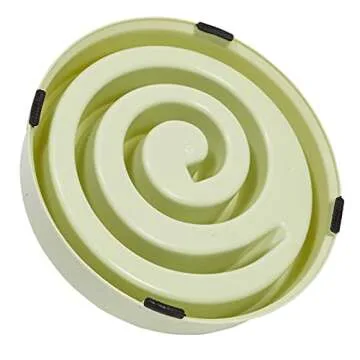 Juvale Interactive Dog Bowl, Spiral Slow Feeder Pet Dish (Pink and Green)