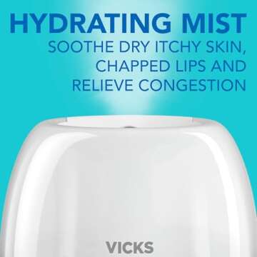 Vicks 3-in-1 SleepyTime Humidifier, No. 1 Brand Recommended by Pediatricians*. Cool Mist Humidifier with Night-Light, and Essential Oil Diffuser for Baby and Kids rooms. Visible Cool Mist, White.