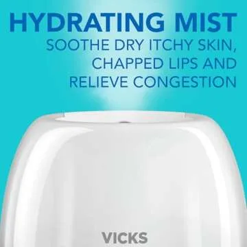 Vicks 3-in-1 SleepyTime Humidifier, No. 1 Brand Recommended by Pediatricians*. Cool Mist Humidifier with Night-Light, and Essential Oil Diffuser for Baby and Kids rooms. Visible Cool Mist, White.