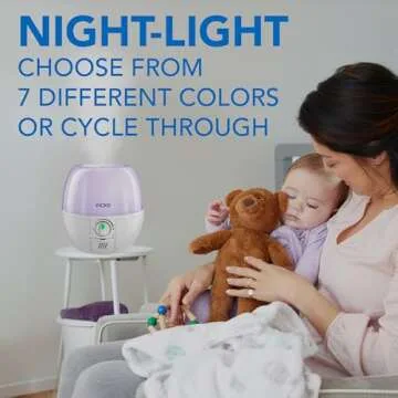Vicks 3-in-1 SleepyTime Humidifier, No. 1 Brand Recommended by Pediatricians*. Cool Mist Humidifier with Night-Light, and Essential Oil Diffuser for Baby and Kids rooms. Visible Cool Mist, White.