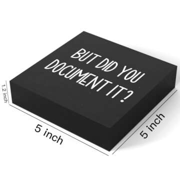 mmiishe Office Decor But Did You Document It Wooden Box Sign Decorative Funny Office Wood Box Sign H...