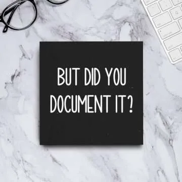 mmiishe Office Decor But Did You Document It Wooden Box Sign Decorative Funny Office Wood Box Sign Home Rustic Farmhouse Square Desk Decor Sign for Shelf 5 x 5 Inches black.