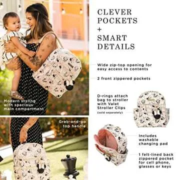 Petunia Pickle Bottom Ace Diaper Bag Backpack, Stylish and Spacious Backpack for On-the-Go Parents, ...