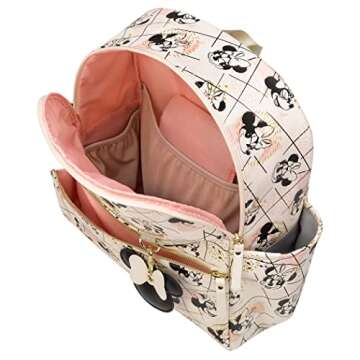 Petunia Pickle Bottom Ace Diaper Bag Backpack, Stylish and Spacious Backpack for On-the-Go Parents, Lightweight & Easy to Clean, Fits Essentials for Everyday Use & Travel (Shimmery Minnie Mouse)