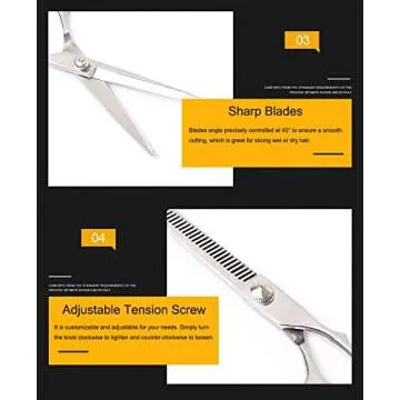 Hair Scissors Hairdressing Barber Cutting 6.5” Professional Straight Edge Razor Sharp Thinning Texturizing Haircut kit