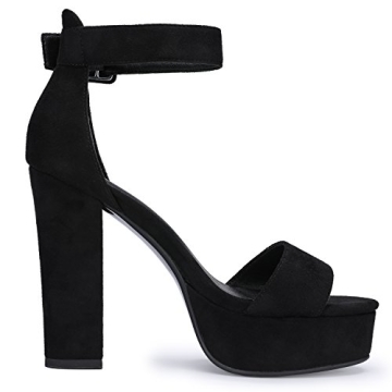 IDIFU Sabrina Black Chunky Platform Heels for Women