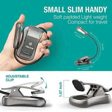 Vekkia Rechargeable Book Light - Ideal for Night Reading